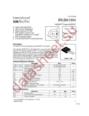 IRLBA1304P datasheet  